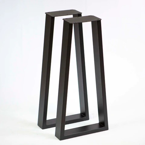 Trapezoid Console Table Legs, Black Powder Coated, 1 Pair
